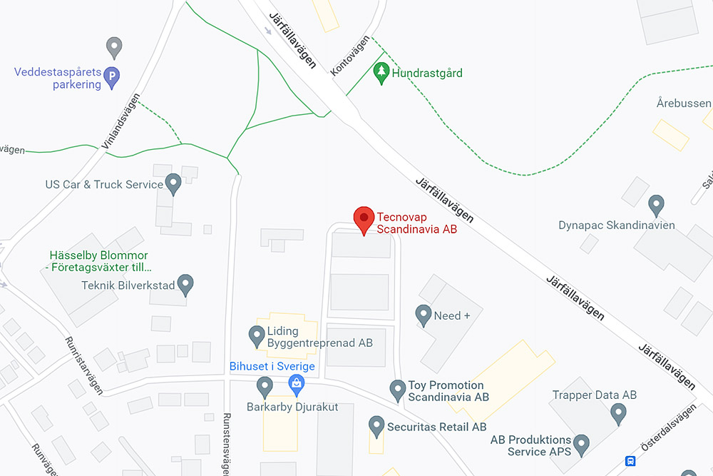 Tecnovap Järfälla kartbild