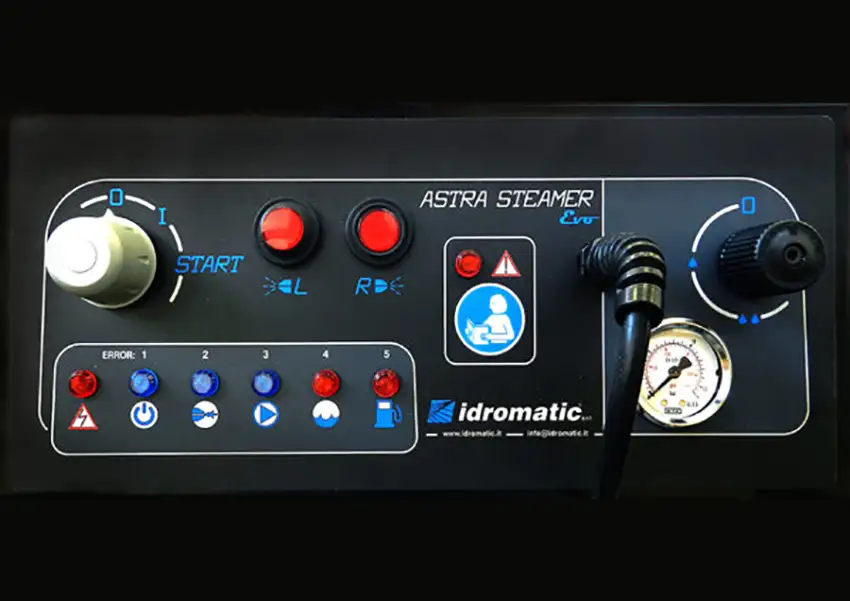 Ångtvätt Idromatic Astra Evo kontrollpanel